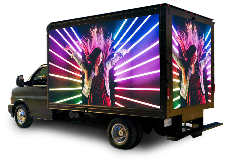 BrightPath mobile LED vehicle shown from the rear and passenger side